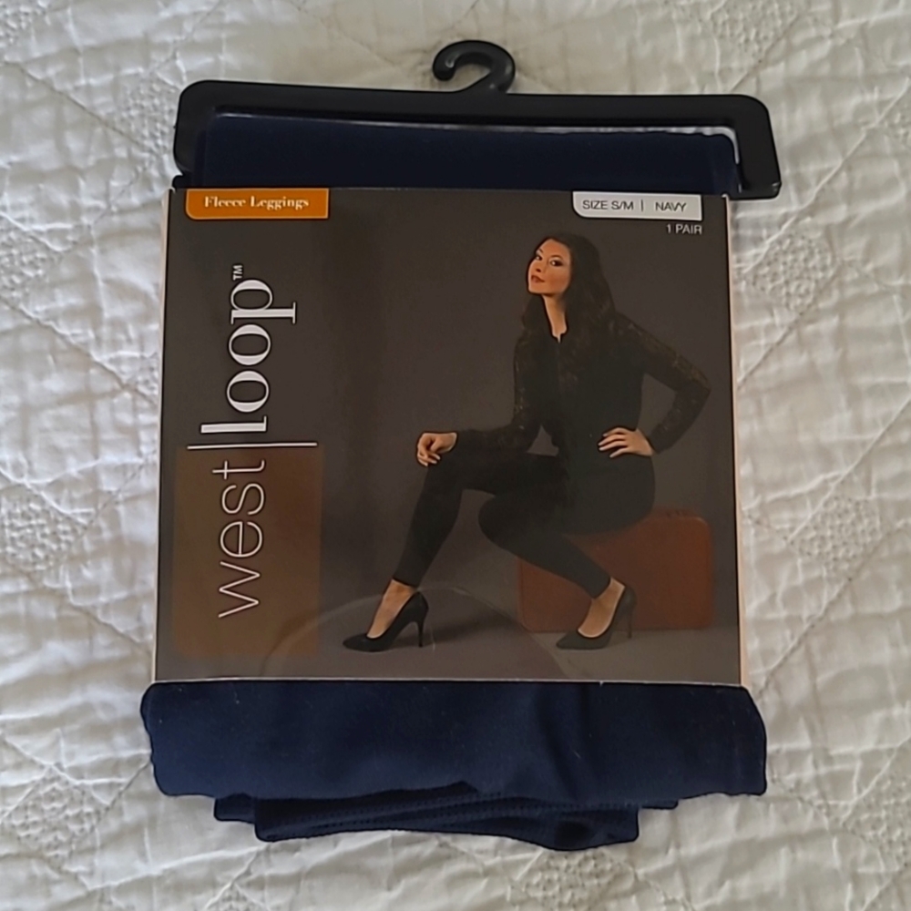 NWT West Loop navy fleece leggings size S/M